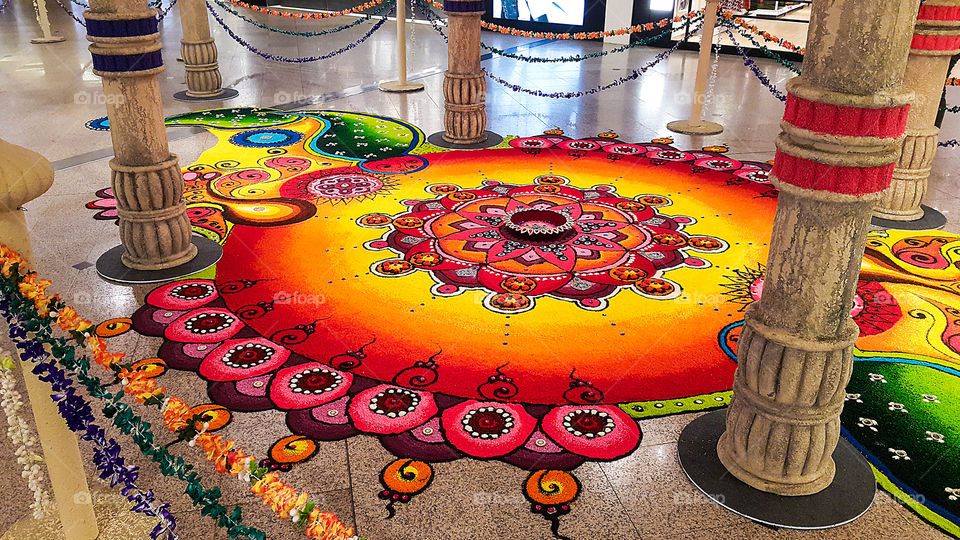 Close-up of rangoli