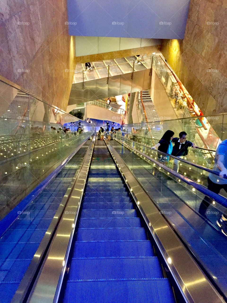 Escalator to heaven- Hong Kong shopping mall escalator 