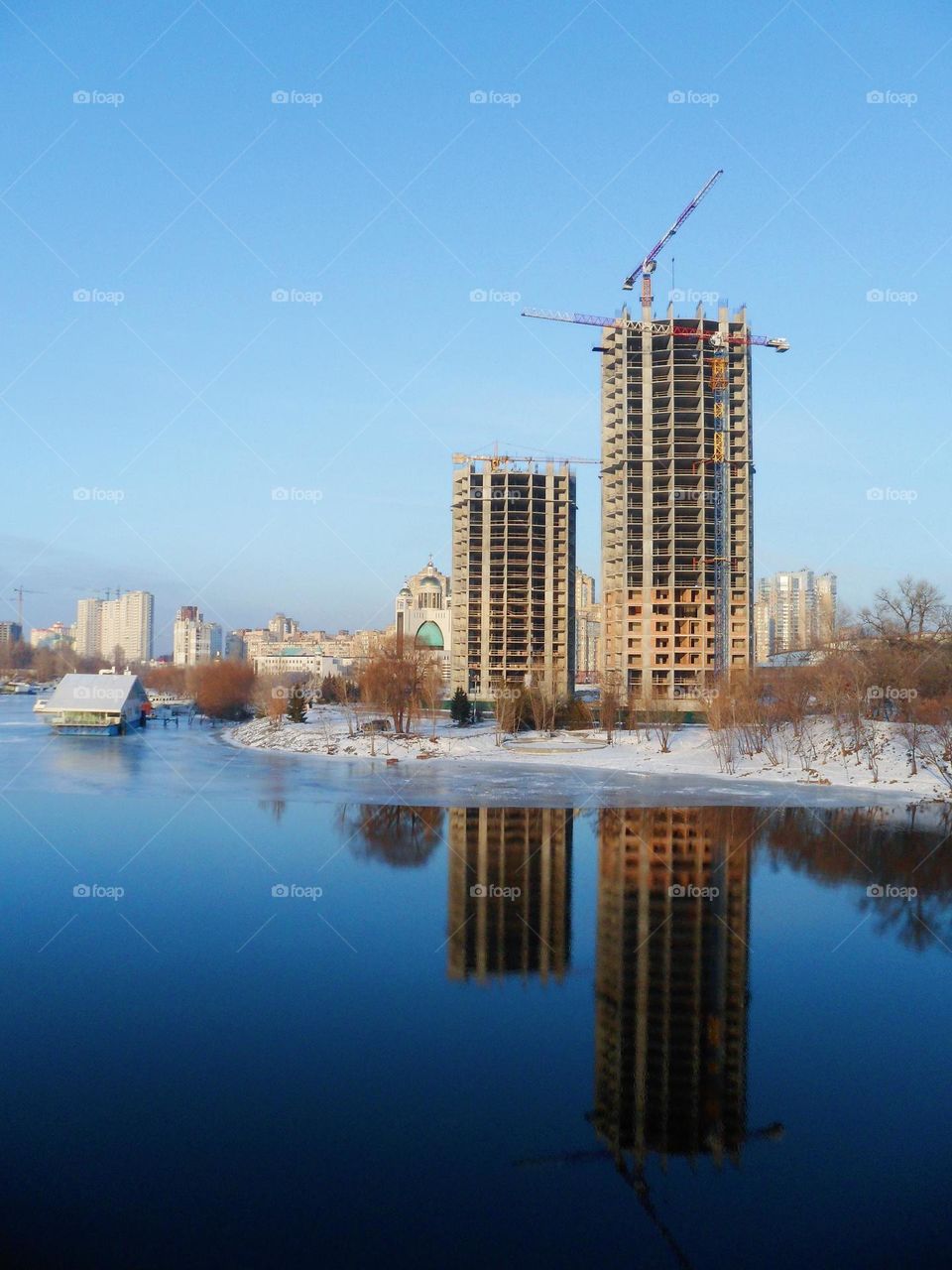 the Dnieper river in the city of Kyiv