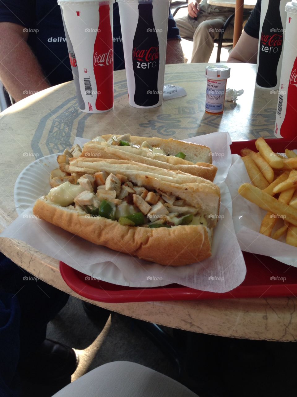 Philly cheese steak . I had a chicken cheese steak but it was delicious 