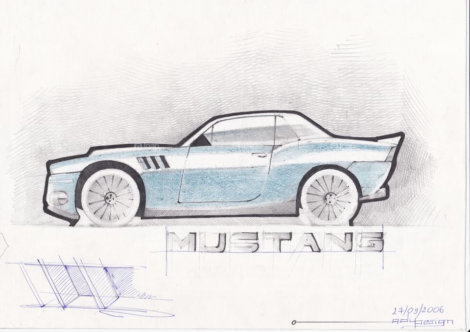 mustang sketch scan