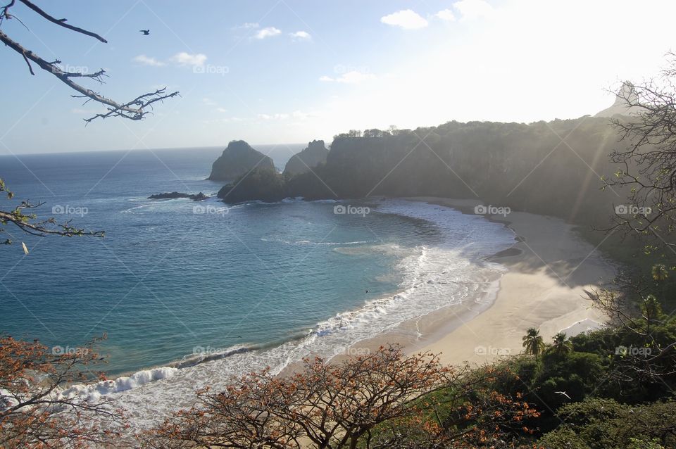 Fernando de Noronha island beach.panoramic view. Brazil 