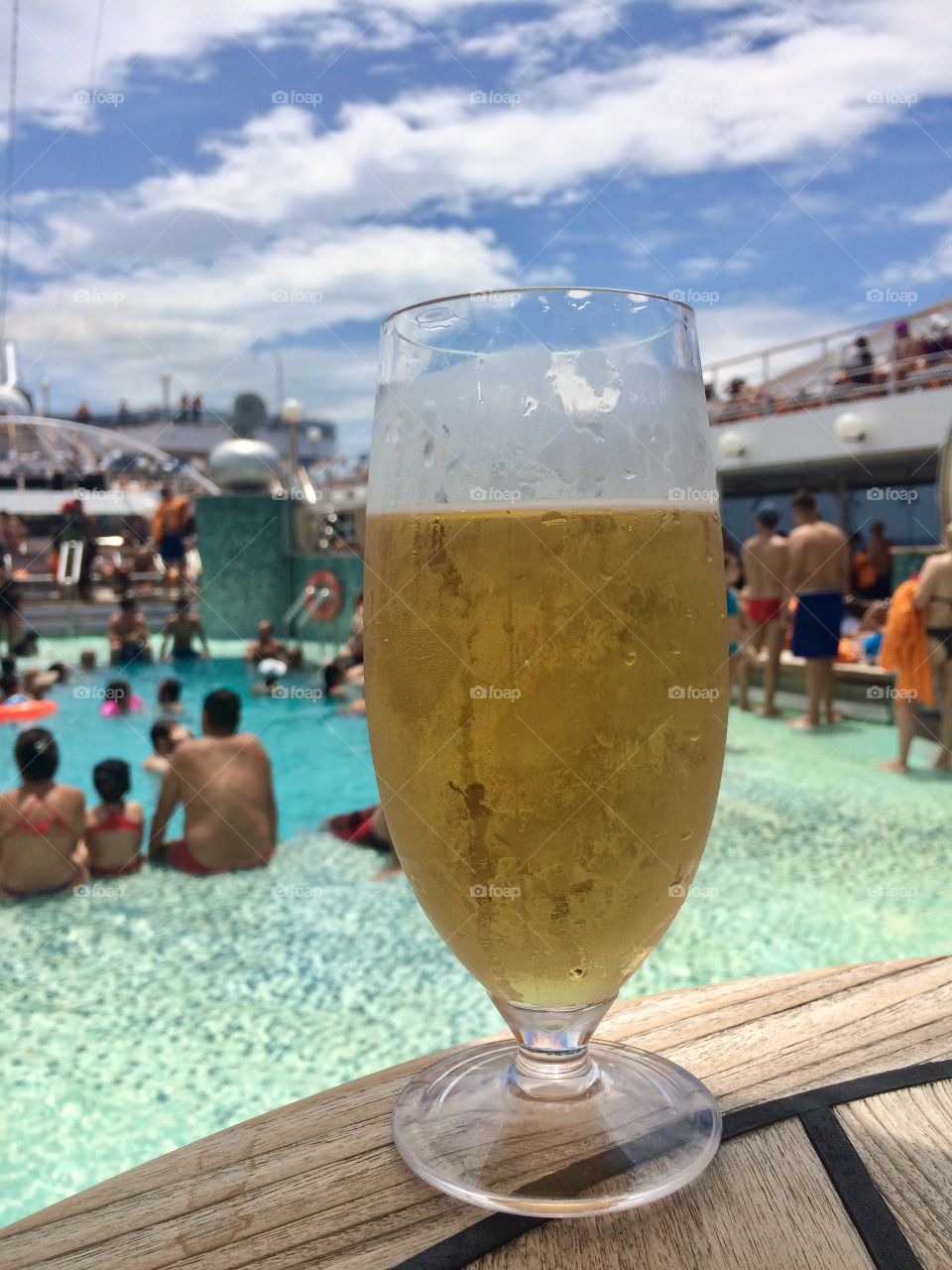 Cold beer in the pool