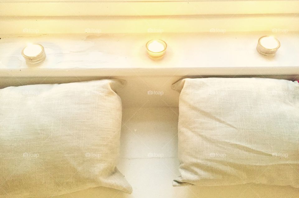 Pillow Candle Relaxation Concept