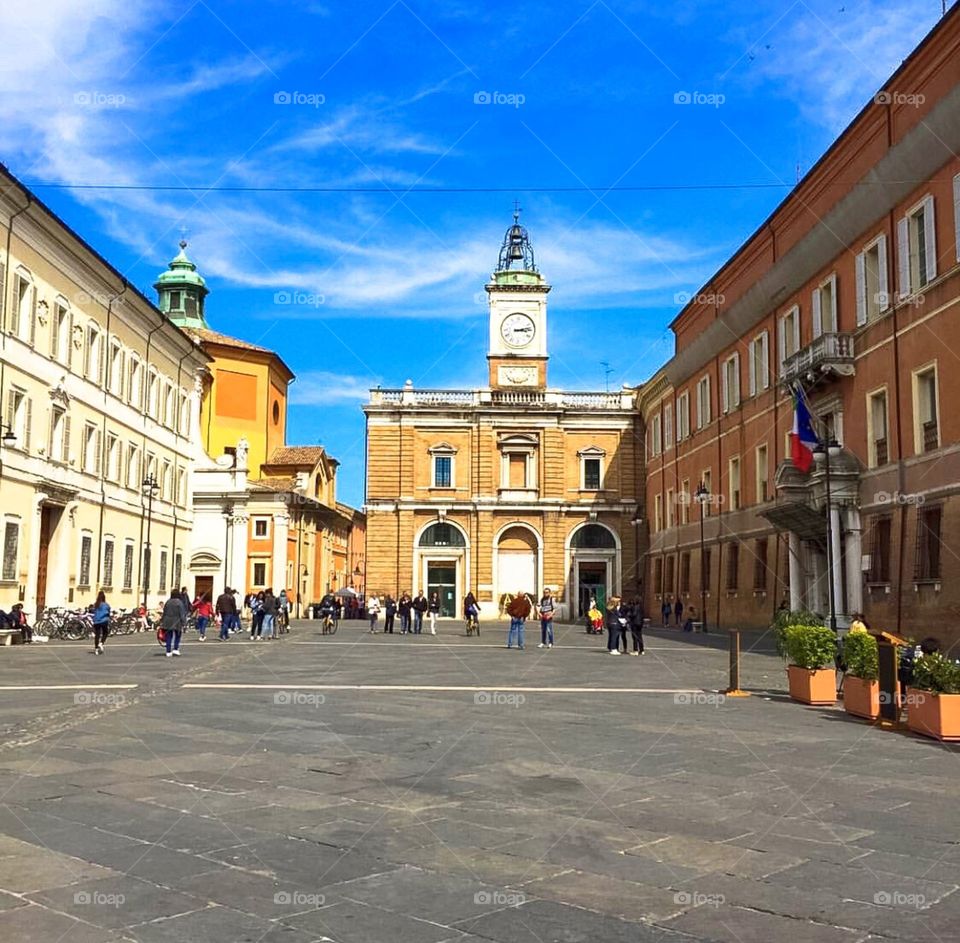 Main square in Ravenna, Italy 