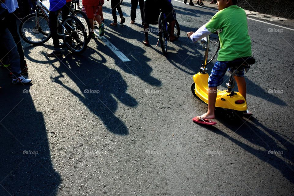 yellow scooter