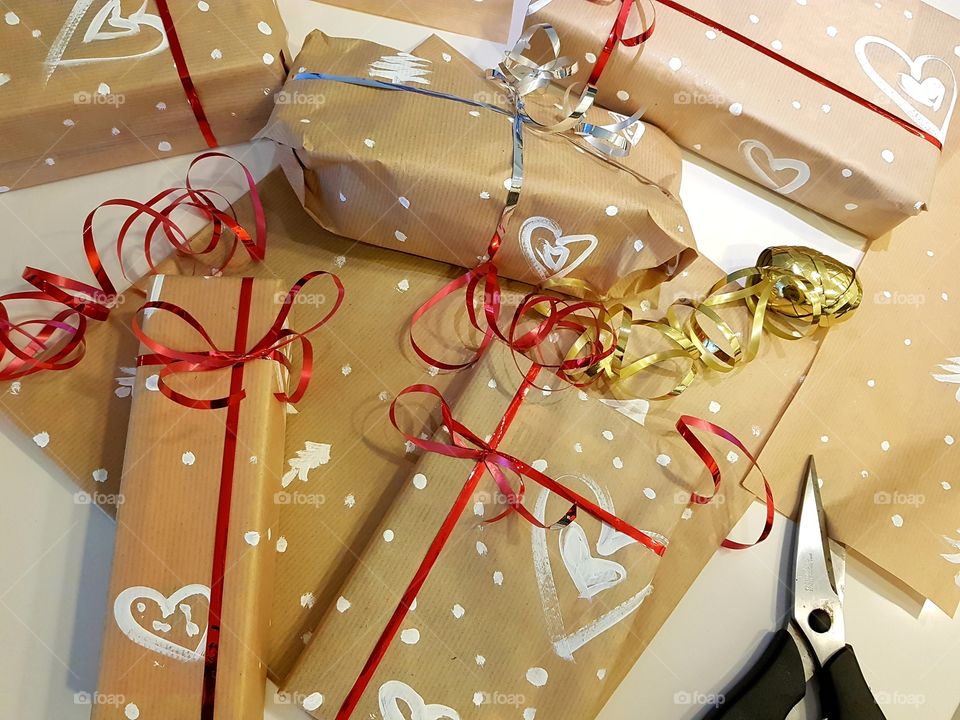 hand painted wrapping paper