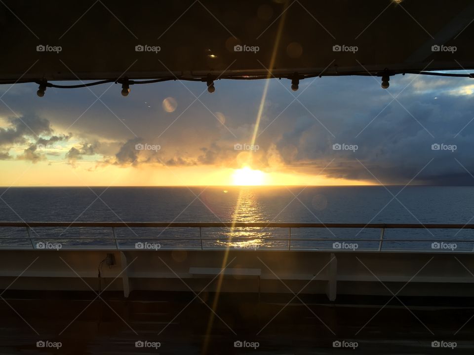 Sunset from the cruise ship 