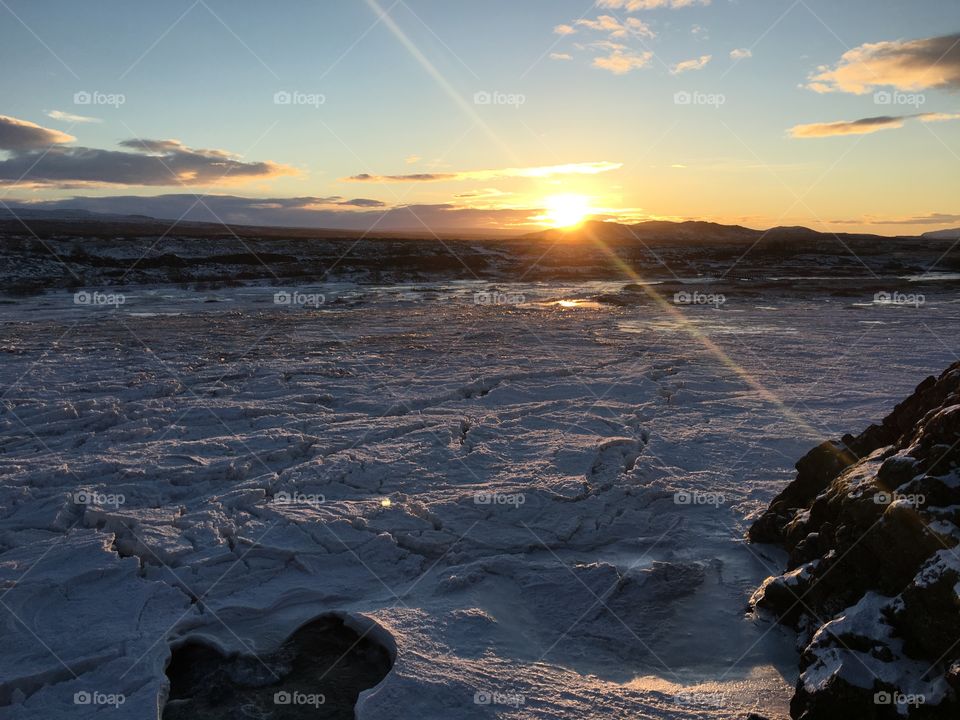 Dawn in Iceland. 
