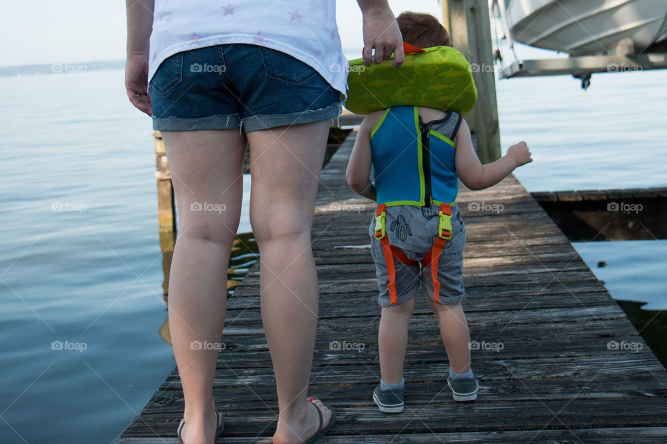 Mom and son at the lake 