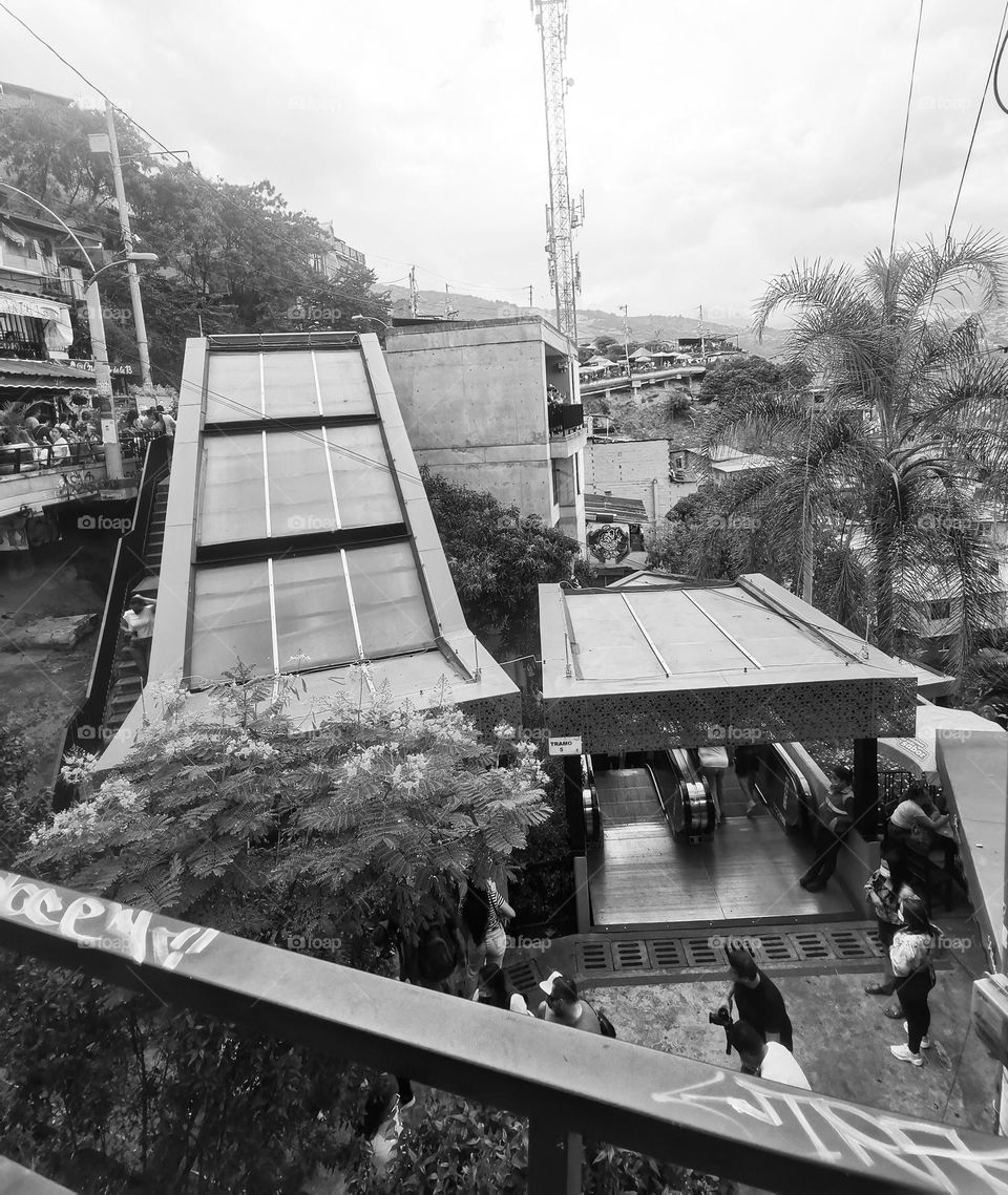 Architectural stairs in a mountain 