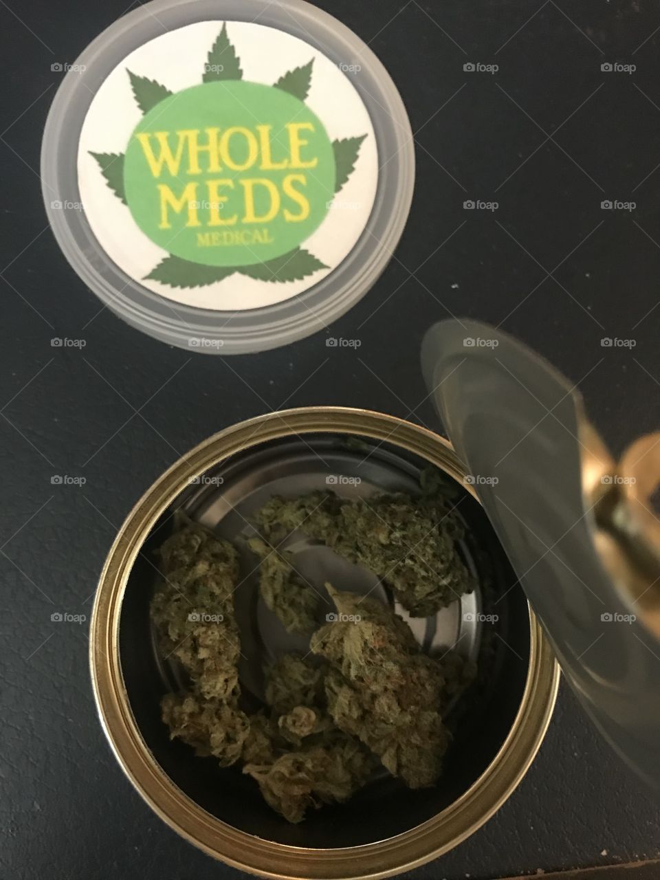 California grown delicious marijuana in original tin can