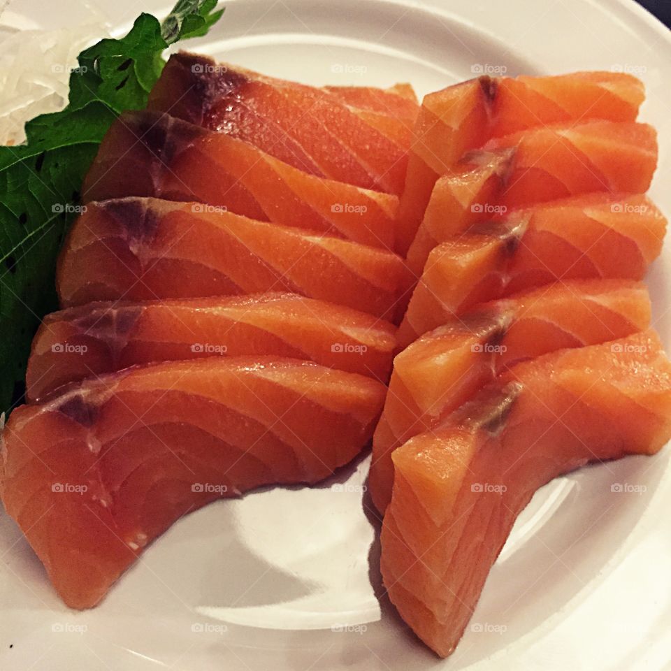 Salmon. Sashimi Salmon. Fish delicious yummy love food. Sliced Wow