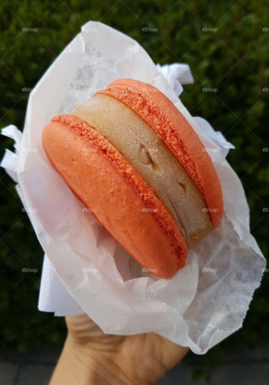 Macaron and ice-cream