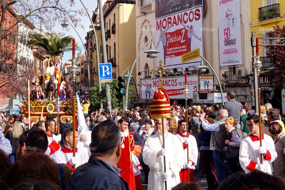 Semana Santa procession in Madrid, Spain 