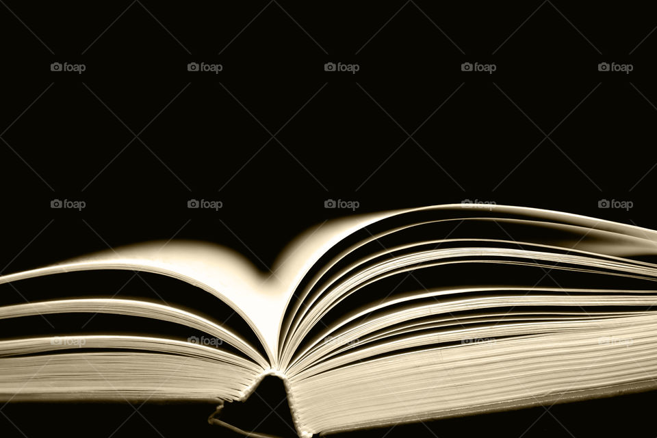 book under dark background