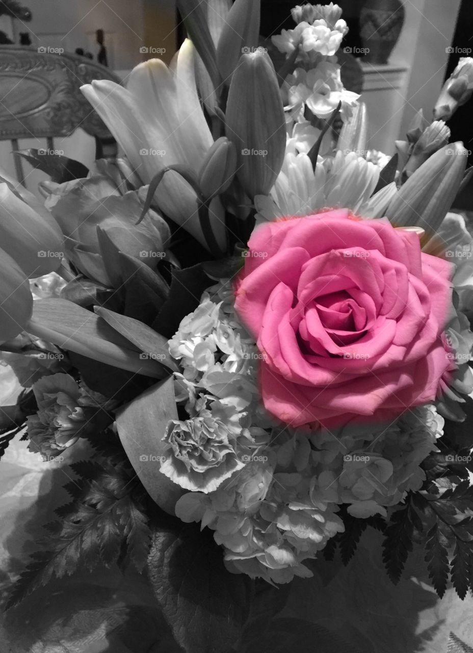 Bouquet of flower contrast