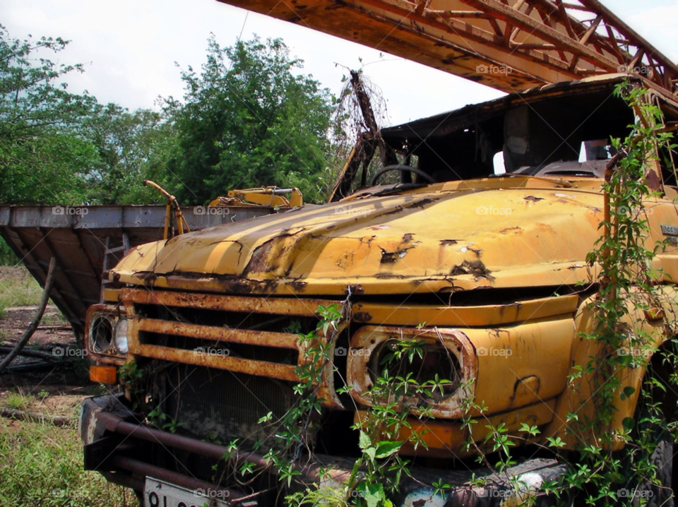 yellow old thailand truck by twilite