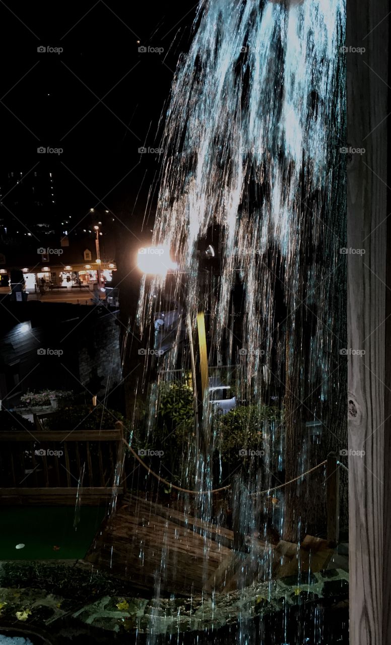 Looking through a waterfall