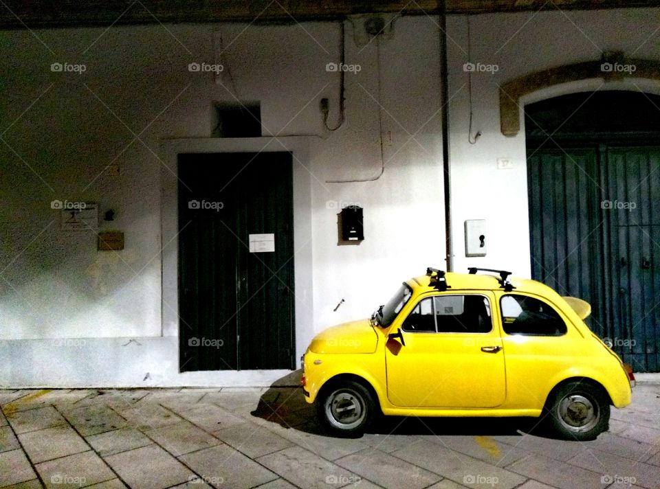 Tiny cute old car in Presicce, Italy