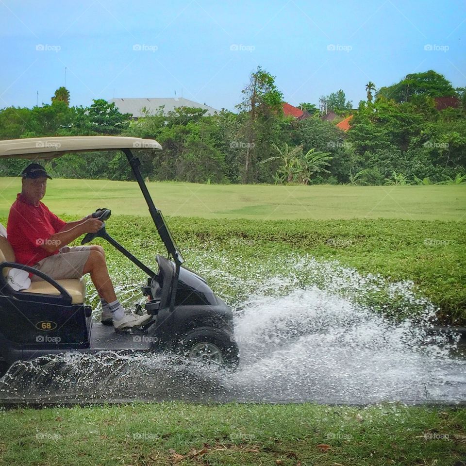 Golfing in the rain