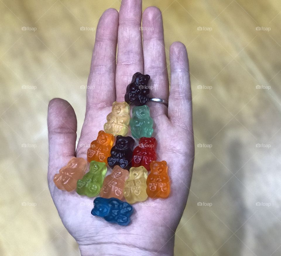 Jelly gummy bears colorful