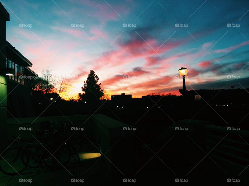 Pink Skies. Sunset at George Mason University 