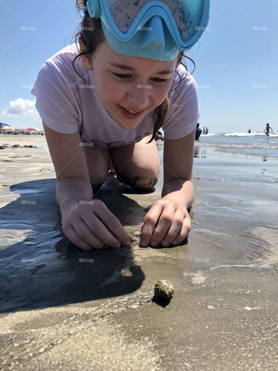 Girl with hermit crab