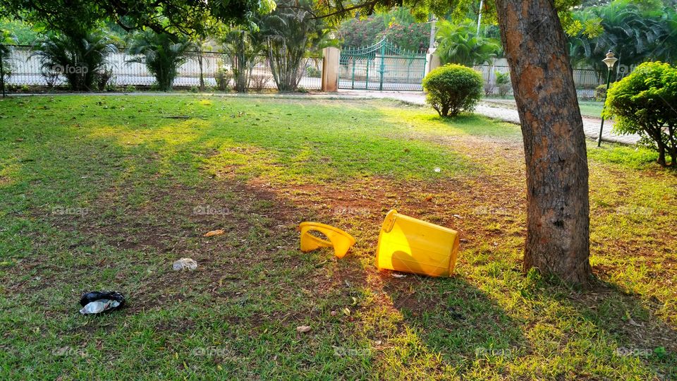 green environment garbage left