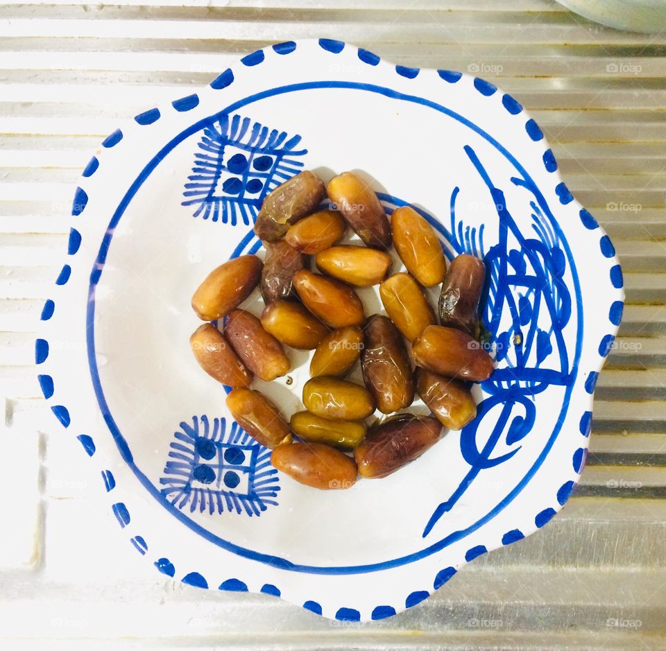 Dates in a traditional plate