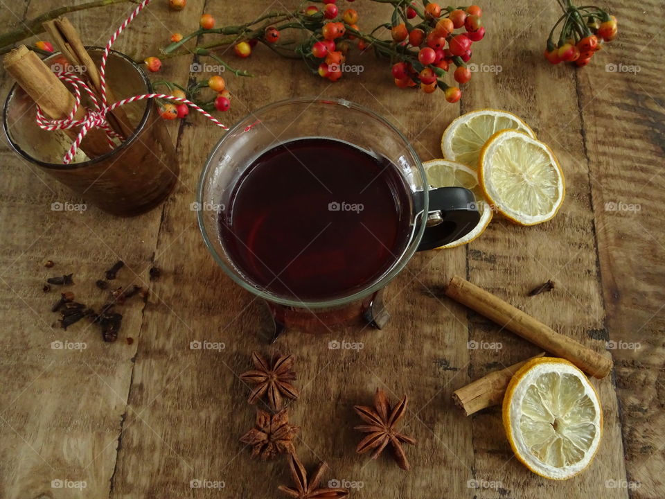 Hot drink with winter spices