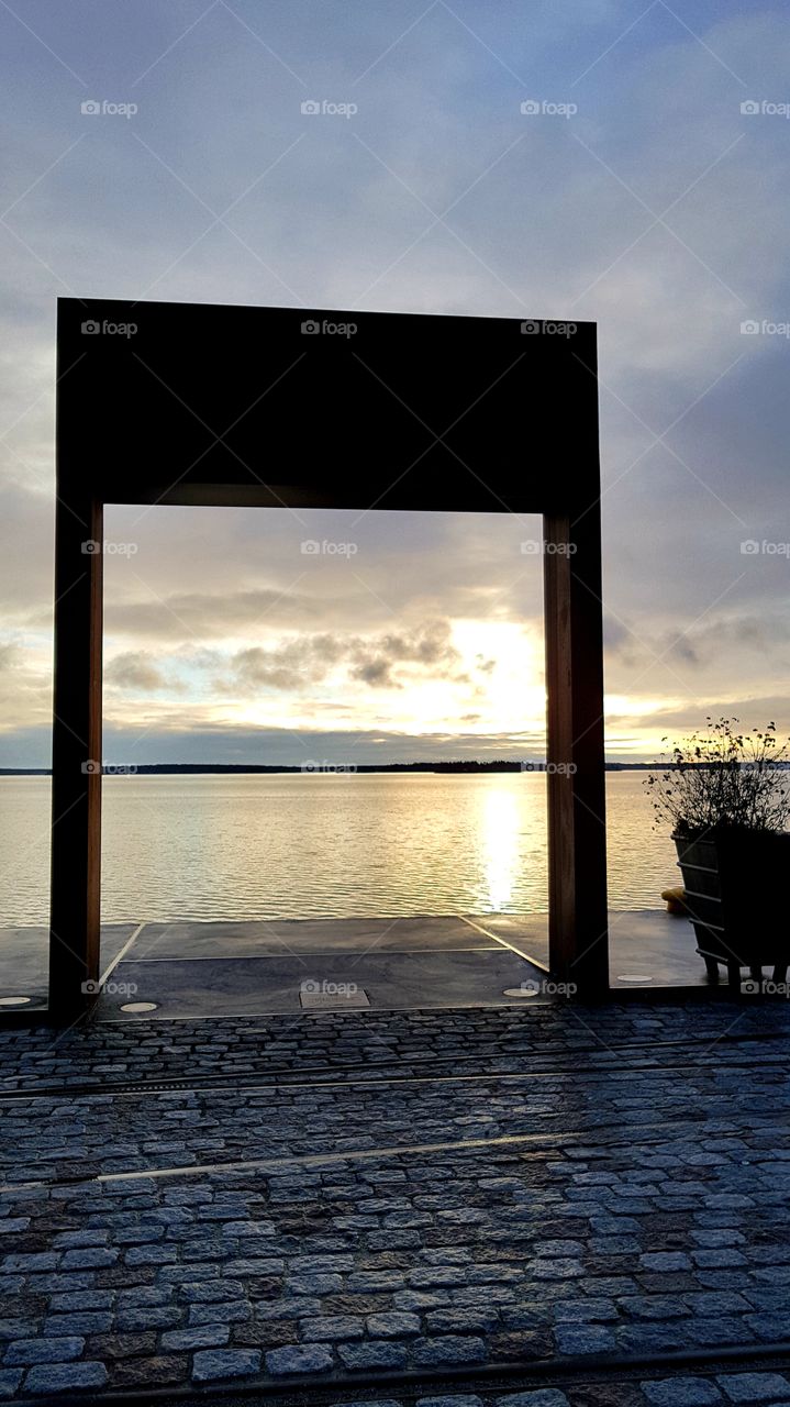 the gate to the sea in Luleå harbour