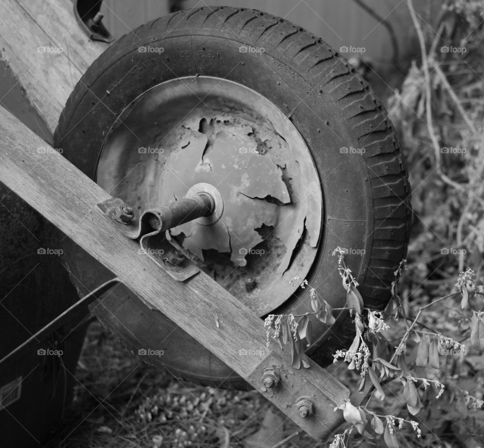 Rusty wheel. Rusty wheel and tire
