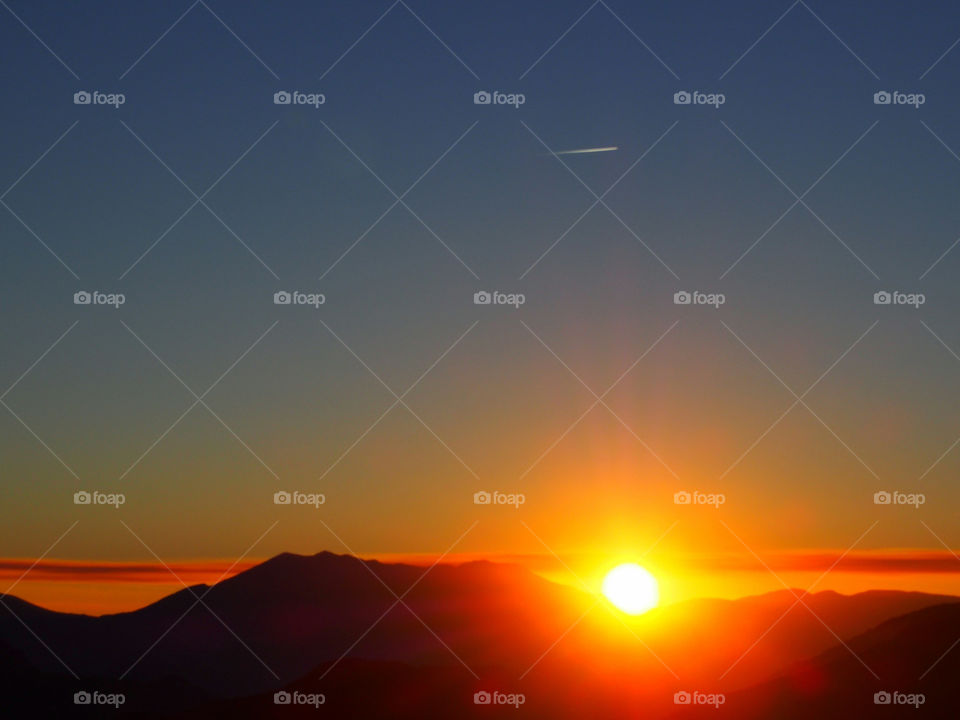 sunbeams in the mountains