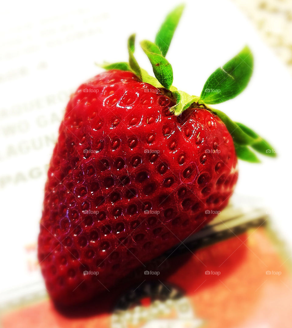 closeup red strawberry fruit by mrpicasso2