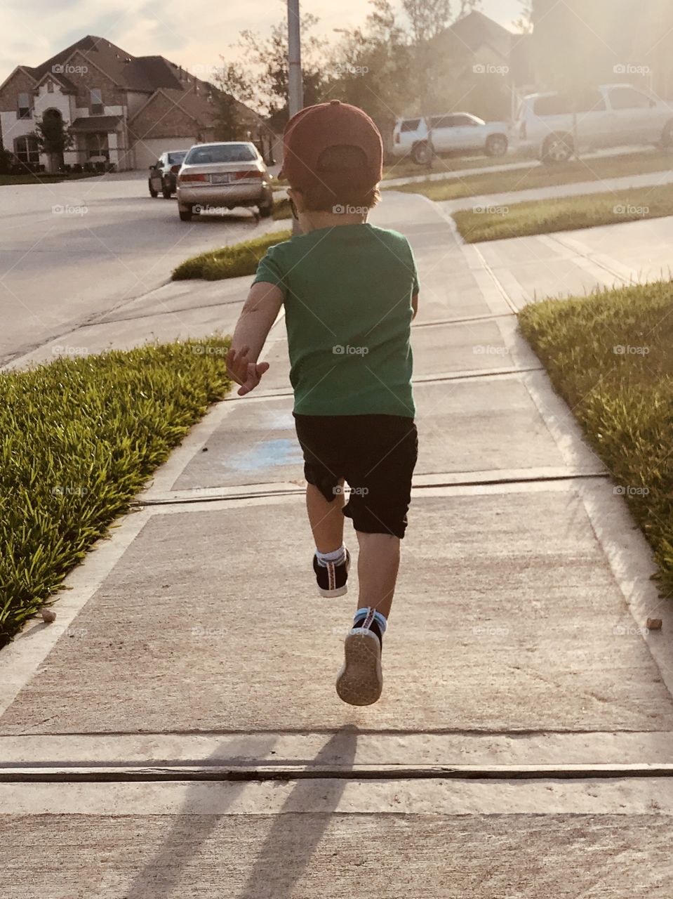 Running little boy