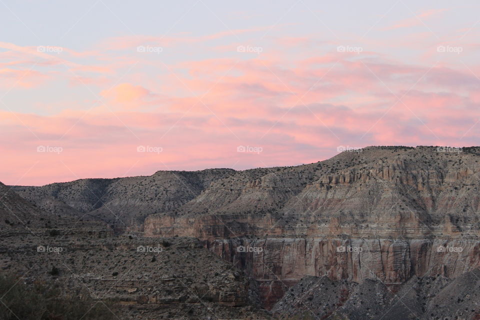 Sun going down on the Grand Canyon