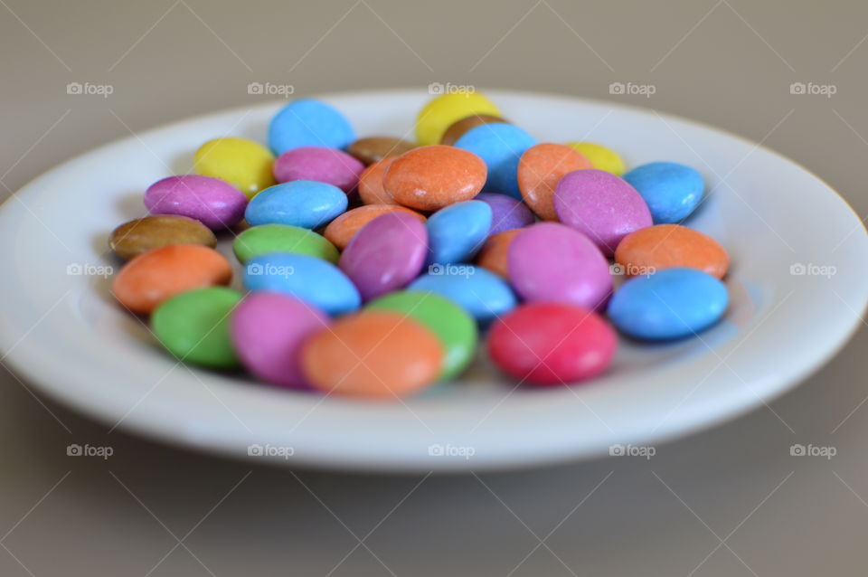 Small colored chocolates