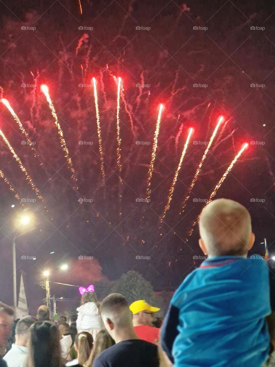 crowds of people at fireworks