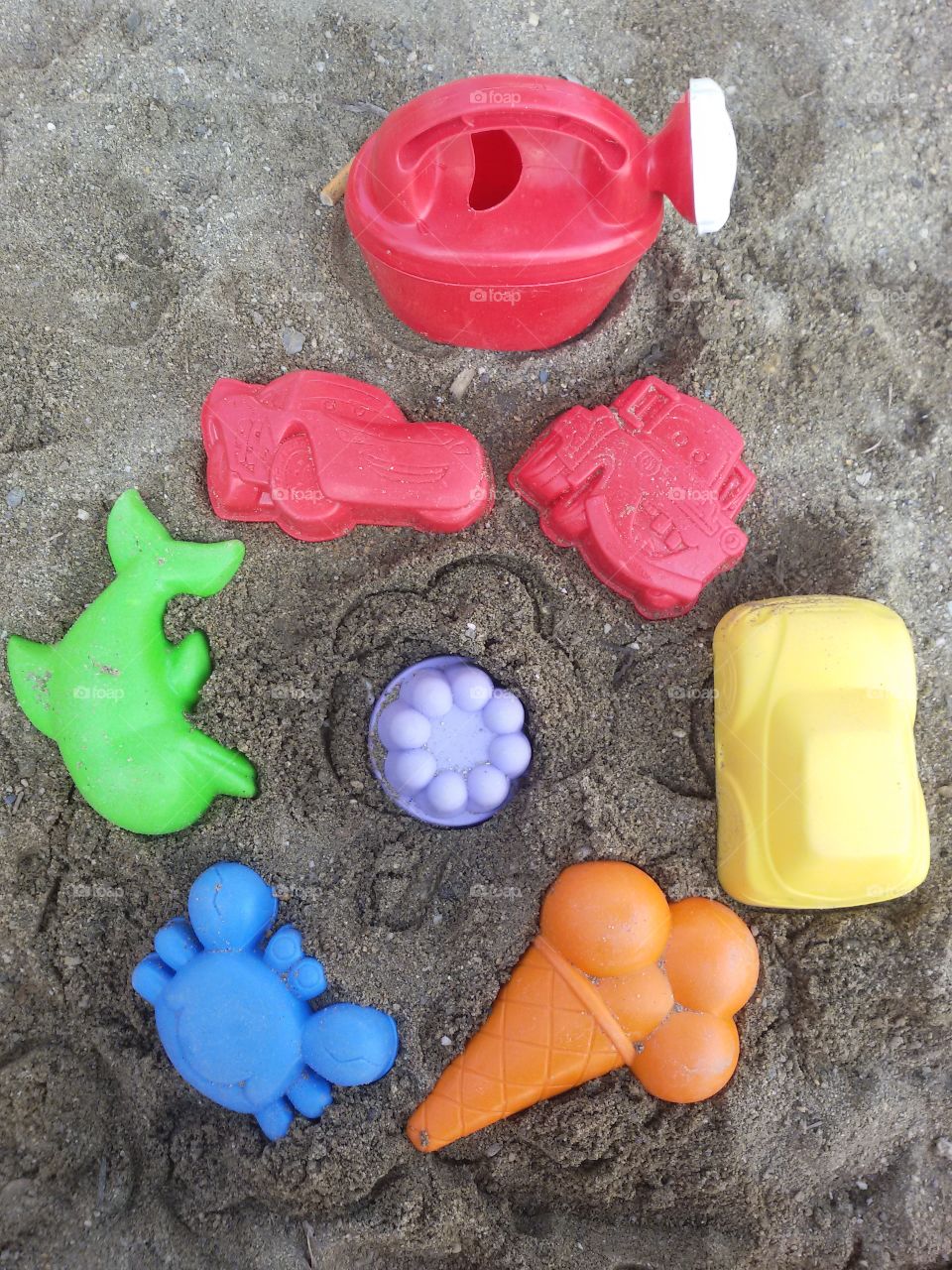 Kids toys on the beach