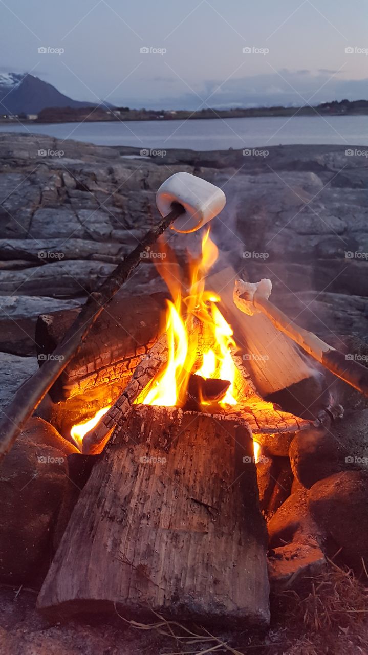 Evening campfire