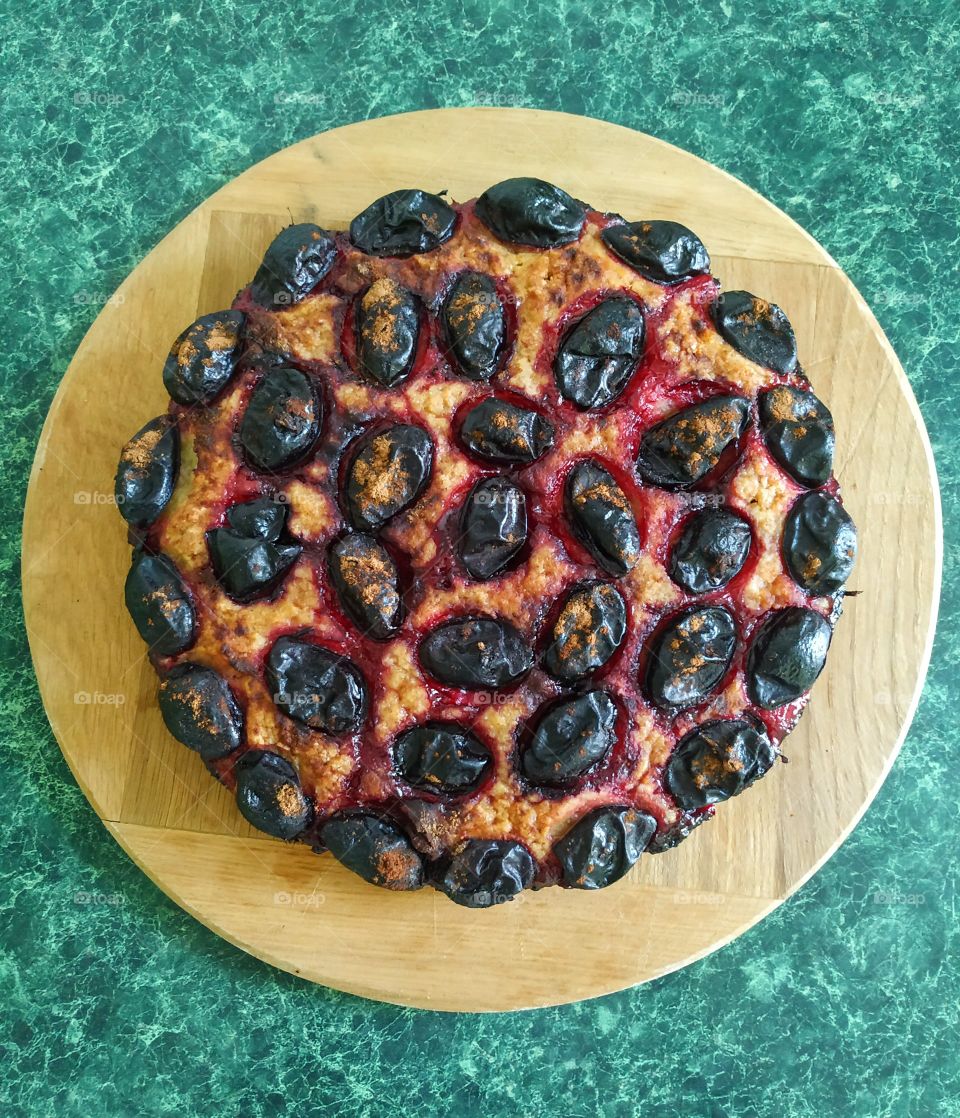 Sweety cake with plums