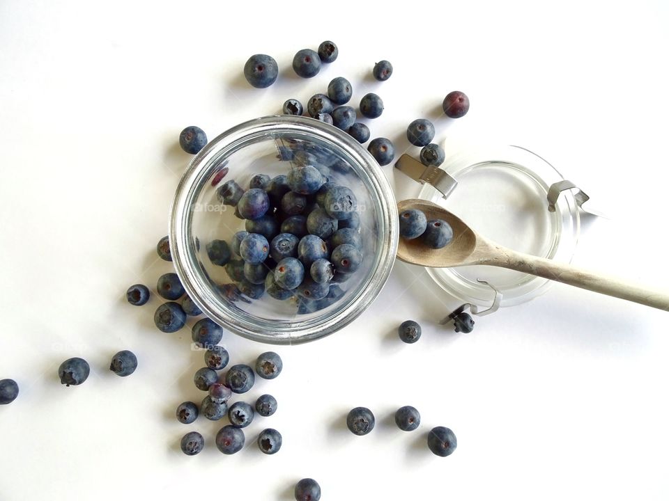 Blueberries in a jar