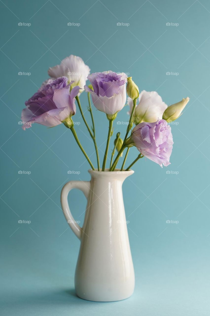 Purple flowers in a vase