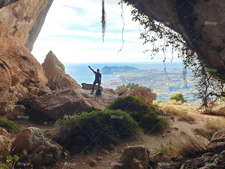 Cave#seaview#nature#adventure#rocks#human#dog