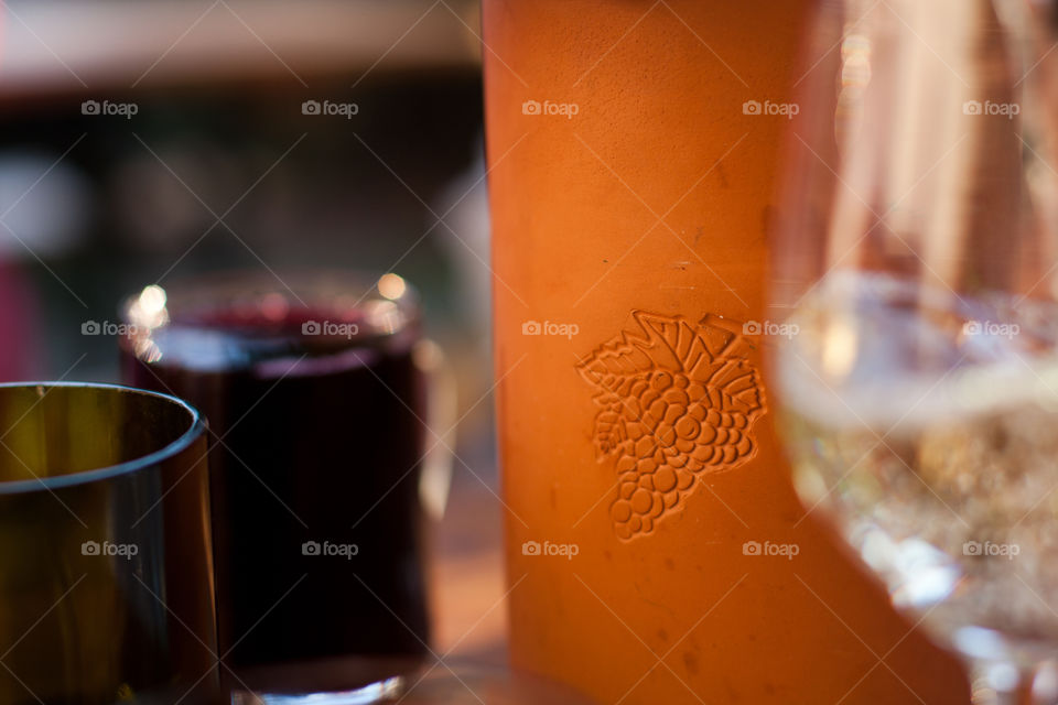 Close-up of grapes juice