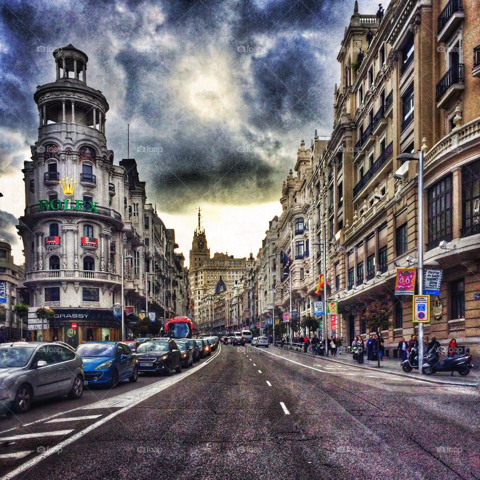 Atardecer en Gran Vía 
