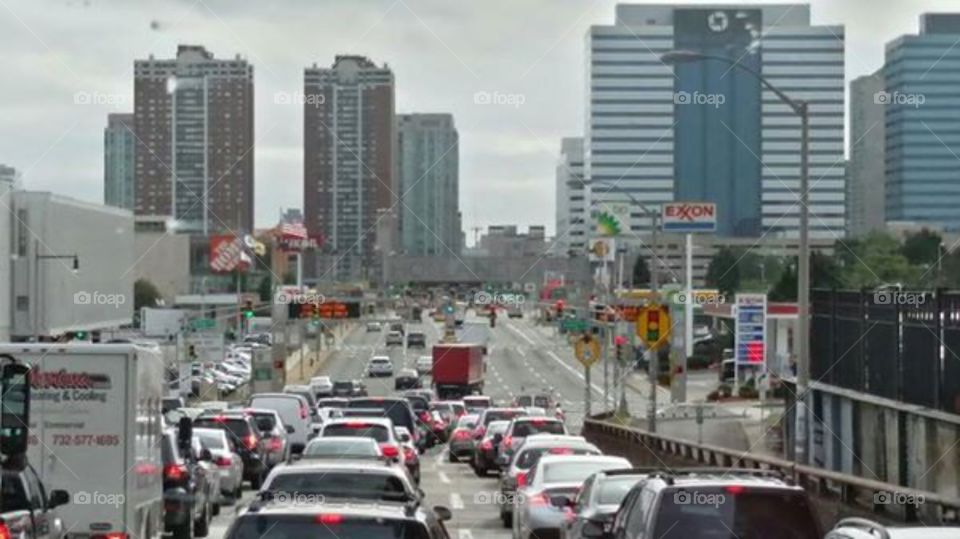 New York City traffic. taken from my uncle's semi 