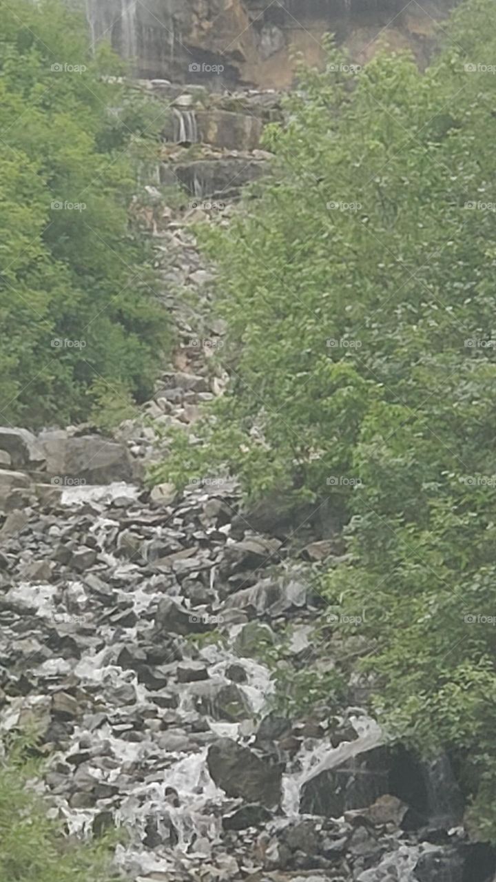 trickling water from the falls