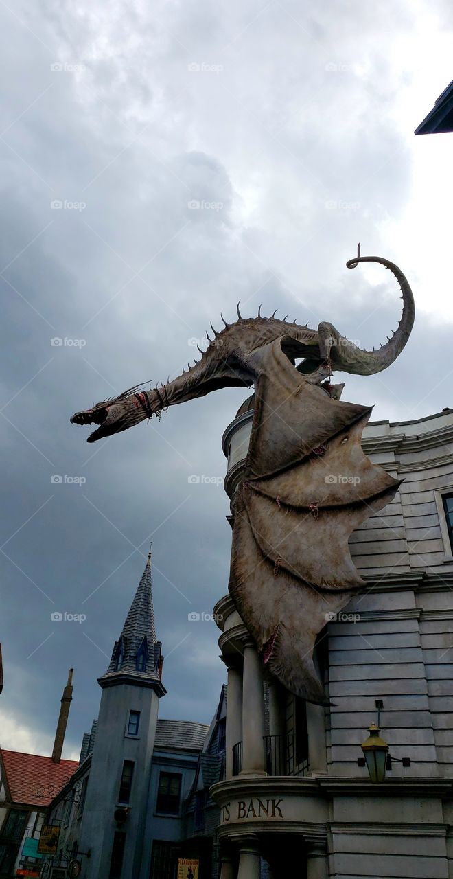 The Dragon of Gringots Bank at Universal Studios